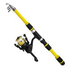 Bộ cần câu cá thu gọn 1.8m, cần câu cá biển cứng cáp bằng sợi thủy tinh và thép, dụng cụ câu cá dành cho trẻ em. - Màu vàng - Xem 1