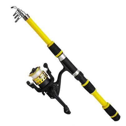 Bộ cần câu cá thu gọn 1.8m, cần câu cá biển cứng cáp bằng sợi thủy tinh và thép, dụng cụ câu cá dành cho trẻ em.