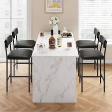 Metal And Wood Rectangular Table With 4 Upholstered Chairs,5 Piece Dining Table Set - Kursi tinggi isi dua - View 4