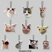 Car Air Fresheners - Cute Cat Faces Freshener Hanging 2.76in Ornaments Refresh Air Fragrant Pendant Essential Gift For 2D Flat Car Accessories Decoration Interior Home Household Long-Lasting Scent - Cute Cat Faces - View 1