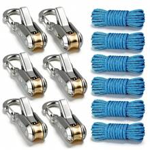 Outdoor Rope Tightener, Awning Rope Hook Pulley Set, Tent Tarp Tensioner Accessories - A - View 1
