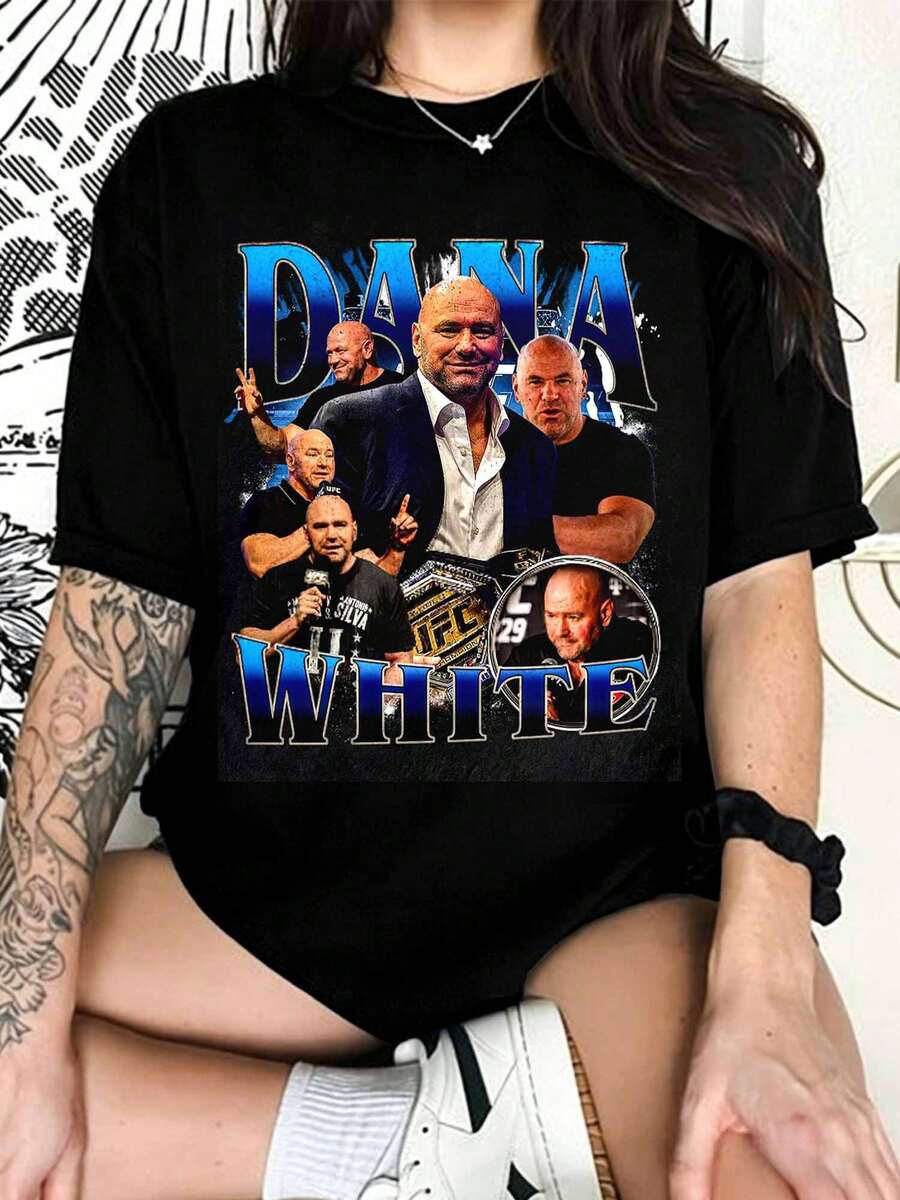 Dana White T-Shirt - High-Quality Print - Custom Vintage Design For Adults And Children - Black - View 1
