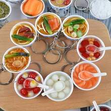 1pc/2pcs Realistic Food Bowl & Noodle Keychain, Creative Mini Food Toy Pendant, Unique Bag Charm & Small Gift - Multicolor - View 2