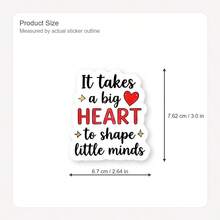 (1PC) 3 Inch Waterproof Removable PVC Vinyl Sticker Decal - "It Takes A Big Heart To Shape Little Minds" Inspirational Quote With Red Heart And Sparkle Accents, Cute Minimalist Aesthetic For Laptop, Phone Case, Water Bottle, Notebook, Skateboard, Helmet - Y2K Teacher Appreciation Sticker For Gen Z Women, Self-Care, Positive Mindset, Back To School, Cozy Home Office Gift - View 3