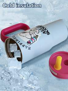 SNOOPY 1个750毫升史努比真空保温水瓶，大容量户外车载杯，便携式保温杯，高品质不锈钢吸管杯 - 彩色 - 查看 4