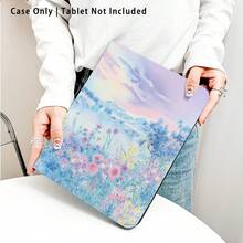 1个带笔槽的翻盖式平板电脑保护套，兼容荣耀Pad 8/9/10、荣耀GT 11.5英寸/X7/X8A/X9/X8Pro/X9Pro/V9/V8 Pro、MatePad 11英寸（2023/2022）、苹果第十代/11英寸（2025）（A16）、A9/A9+/A11/S11/S10 FE+，图案为蓝天白云、绿树鲜花，支持自动睡眠/唤醒功能，适合作为开学季、情人节、节日礼物。 - 彩色 - 查看 3