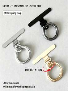 1/2pcs Clip Universal para Cordón de Teléfono, Accesorio de Cordón de Teléfono Ultra Delgado de Metálica, Especialmente Adecuado para Esquí, Correr y Escalar, Clip de Teléfono de Acero Inoxidable para Prevenir la Pérdida del Teléfono, Adecuado para Reemplazo de Cordón de Teléfono, Correa de Muñeca para Cordón de Teléfono, Esencial de Viaje, Fitness, Útiles Escolares, Camping de Vacaciones, Esencial de Vacaciones - Multicolor - Ver 5