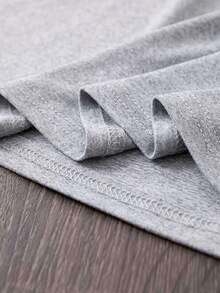 Fashionable T-Shirt With Print And Round Neck, Short Sleeves, Plus Size, Women's Clothing, Women's Garments - 淺灰色 - 查看 5