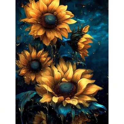 1pc [30*40cm/11.8*15.7in]5D Acrylic Diamond Painting Kit, Sunflower Pattern, Suitable For Adult Beginners DIY Mosaic Diamond Art, Full Drill Handmade DIY Diamond Painting, Suitable For Living Room, Bedroom, Office Wall Decor Hanging Painting, Surprise Art Home Decor Gift For Family And Friends, Frameless