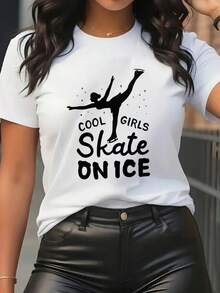 Moda de las mujeres imprimir patrón de yoga moda de las mujeres deportes casuales transpirables manga corta cuello redondo camiseta cómoda de uste superior verano y primavera ropa de las mujeres tienda de la comunidad local en stock rápido pelo suave aodón comodidad disfrutar de descuento especial adecuado parascua, Halloween, Acción de Gracias y así sucesivamente - Blanco - Ver 2