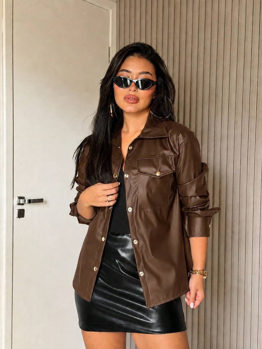 Stylish Casual Coats For Cross-Border Europe And America - Rust Brown - View 1