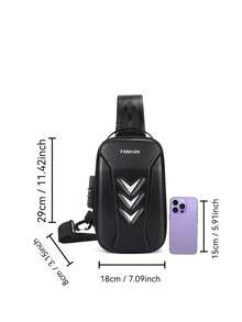 Anti-Theft Password Crossbody Bag For Men, Street Motorcycle Riding Backpack, Fashionable Portable Phone Storage Pouch - A - View 3