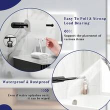 Paper Towel Holder, Self-Adhesive Paper Towel Holder Under Cabinet For Kitchen, No Drill Wall Mount-SUS304 Stainless Steel, Space-Saving, Easy Installation For Kitchen, RV & Bathroom-13'' Towel Rack For Rolls, Plastic Wrap & More - Black - View 5