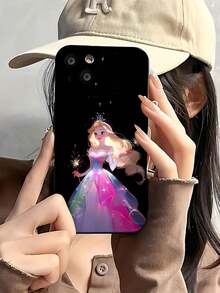 Princesa rubia con vestido rosa brillante, tema de celebración.funda de teléfono Fundas compatibles con ,Apple,VIVO,OPPO,,, y Honor.Fabricadas en silicona TPU,ofrecen protección contra golpes y caídas.regalos para mamá - Negro - Ver 1