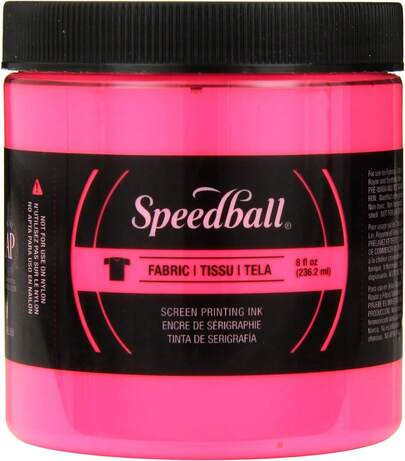 Speedball 004687 Fluorescent Screen Printing Ink, 8 Fl. Oz., Hot Pink