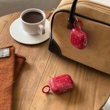 Minimalist Pink Polka Dot Patterns Bluetooth Earphone Case Pink Polka Dot Simple Design Earphone Case + Hanging Ring Set Compatible With Apple Pro3/ Pro2/ Pro/ 4/ 3/ 2 Spring Pastel Gift - Đỏ - Xem 9