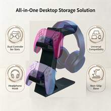 Multifunctional Game Controller & Headphone Stand, Universal Desktop Holder For Game Controllers And Headphones, Non-Slip Desktop Organizer For Gamers - View 3