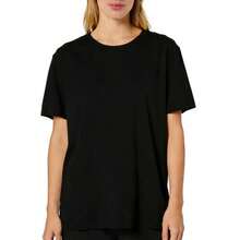 1 pieza Camiseta de manga corta para mujer de talla grande con diseño retro occidental "Botas en el suelo", diseño de botas de vaquero y sombrero, camiseta casual de cuello redondo con estampado vibrante para uso casual y como regalo para fiestas temáticas o festivales, 180g 100% algodón. - Negro - Ver 3
