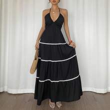 Women Maxi Dresses - Black - View 2