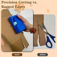 Easy Cardboard Box Cutter, Box Opener Tool With Adjustable Blade, Heavy Duty Corrugated Cardboard Cutting Tool For DIY Projects, Packaging, Moving And Recycling, Ergonomic Handle, No Sharp Edges, Suitable For Cutting Corrugated Boxes, Paperboard And Craft Materials, Durable And Easy To Use, Suitable For Home, Office, Warehouse And Crafting - A - View 6