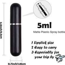 Travel Refillable Perfume Atomisers, 5ML, 3 Pcs Mini Portable Spray Bottles, Round Tube Set With 1 Flat Separated Tool, For Home Business Trip (Black+Blue+Champagne)(4pcs) - ColorA - View 2
