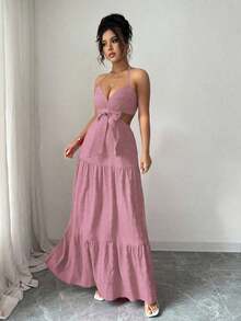 Women Midi Dresses - 老玫瑰 - 查看 3