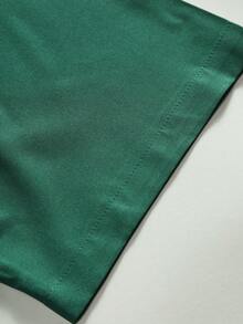 Camisa de manga corta de unicolor casual de negocios para hombres - Verde - Ver 5