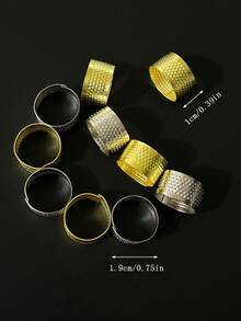 10pcs/Set Metal Finger Thimbles, Anti-Slip Dotted Design, Adjustable Diameter, Comfortable Fit For Daily Use, Suitable For Sewing, Embroidery, Crafting - Thimble - View 10