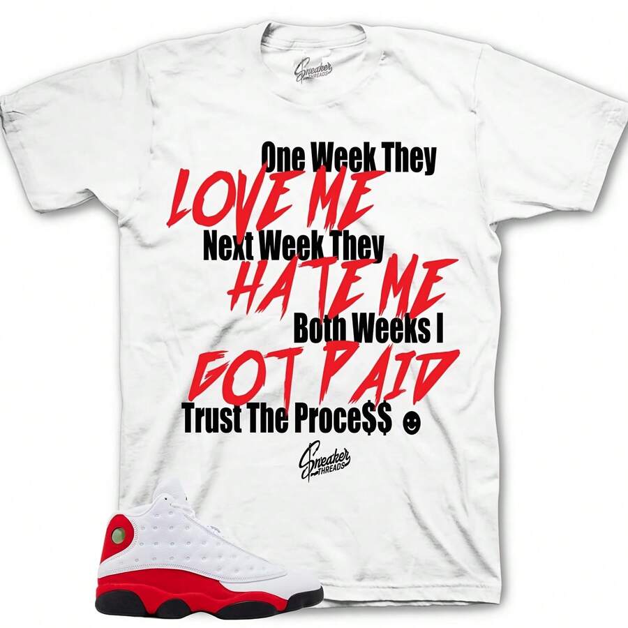 Camisetas a juego con las zapatillas Retro 13 Chicago sCherry - Trust Process - forma - Ver 1