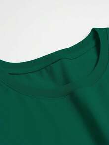 Women's Casual Crew Neck T-Shirt, 1 Piece, Ultra Soft And Breathable, With A Bohemian Design Featuring Cow Heads, Cacti And Other Patterns, Labeled "WALLEN", Perfect For Beach Surf Vacations And For Casual Spring/Summer Wear. - 綠色 - 查看 3