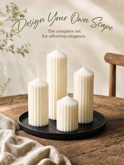 4pcs Roman Pillar Aromatherapy Candle Set, Non Black Smoke Aromatherapy Candle, Can Burn For 72 Hours, Candle Contains Aromatherapy, Pointed Cylindrical White Candle, Suitable For Home Decoration, Party Gathering, Table Decoration, Festival Gift Giving, Dinner, Banquet/Party, Relaxation/Meditation, Atmosphere Lighting