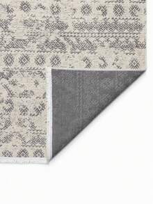 Alfombra de chenilla lavable de estilo escandinavo Modena con flecos, con respaldo antideslizante para el pasillo y la sala de estar - Blanco Crema - Ver 7