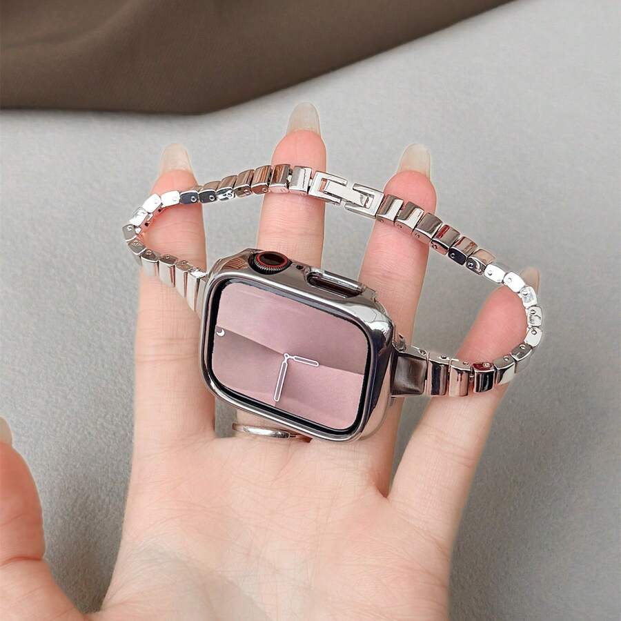 Tali Jam Premium Modis, Kompatibel dengan Apple Series 1-10/SE/Ultra, Ukuran 38mm-49mm, Gaya INS Unik dan Istimewa, Pencocokan yang Dipersonalisasi - Perak - View 1