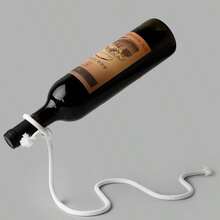 Stainless Steel Magic Suspension Rope Wine Rack - Floating Illusion Snake-Shaped Bottle Holder, Creative Home Bar Decor And Unique Gift, Wine Rack - White - View 5