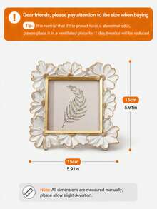 1pc White Resin Photo Frame With Gold Trim, 3D Daisy Flower Decor Picture Frame, Square Tabletop Display, Horizontal Or Vertical, Suitable For Home Decor And Photography - Multicolor - View 12