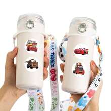 Bộ 500 miếng dán hoạt hình chống thấm nước, chính hãng Disney, thuộc dòng xe hơi, chất lượng cao cấp, thích hợp trang trí cốc, điện thoại, hành lý và ván trượt. - Hình chữ nhật - Xem 4