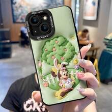 Disney Minnie Mouse Phone Case, Easter Bunny Protective Cover. Compatible With IPhone 17, 16, 15, 14, 13, 12, 11 Pro Series And Galaxy S22, S23, S24, S25 Models, Featuring Plush-Style Minnie Mouse In Bunny Ears Holding Easter Eggs, Set Against A Light Green Background With A Tree And Flowers, Perfect For Cute Disney Fans, Ideal For Birthdays, Holidays, Anniversaries, Graduation Gifts, Or Any Special Occasion To Surprise Family, Friends, Classmates, And Loved Ones. - trắng - Xem 5