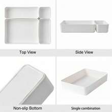 Multifunctional Cosmetics Stationery Sticky Notes Documents Organizer Storage Box, Home Office School Desktop Compartment Container For Jewelry Accessories Art Supplies Desk Organization Decor - Multicolor - View 7