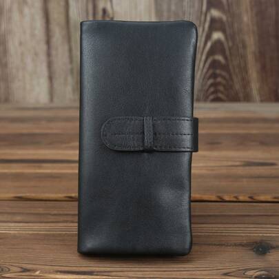 Soft Distressed Top-Grain Cowhide Men's Wallet, Vintage Oil Wax Leather, Long And Short Styles, Genuine Leather Multi-Card Slot Women's Wallet