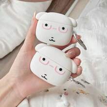 Ốp bảo vệ tai nghe Bluetooth không dây Apple Pro 3 hình chú cún dễ thương 3D thời trang mới, vỏ silicon bảo vệ tương thích với tai nghe Apple 1/2/4. - trắng - Xem 5