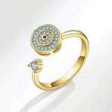 1 chiếc nhẫn xoay hình bướm sang trọng mạ vàng và bạc đính đá Zirconia, có thể điều chỉnh kích thước, dành cho nữ, giúp giảm lo âu, làm trang sức cưới, giảm căng thẳng, đeo hàng ngày. - Nhiều màu - Xem 14