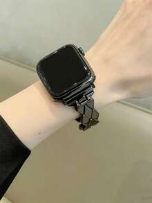 1件女款新款星光金屬手鍊，相容於 錶帶 44mm、40mm、45mm、41mm、42mm、46mm、38mm、Ultra 2、49mm，時尚極簡女款錶帶，適用於 Series 11、10、9、8、7、SE、6、5、4、3、2、1，時尚錶帶，智慧手錶錶帶 - 黑色 - 查看 3