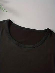 Camiseta de algodón de manga corta para mujer, con estampado de mariposa y corazón, estilo casual deportivo, holgada, cuello redondo, estampada, para deportes de verano y entrenamiento, tops para mujer. - Negro - Ver 4