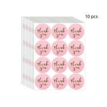 10pcs Pink Foil English Thank You Stickers, 21x16cm Round, Shiny Gold, Envelope Magazine Party Gift DIY Packaging, PVC Adhesive Seal Stickers - 10 Pink Foil Thank-you Notes - View 8