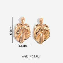 1 Đôi bông tai thiết kế hình lá hình học tối giản, kiểu dáng thời trang và thanh lịch dành cho nữ. - lưỡi dao - Xem 4
