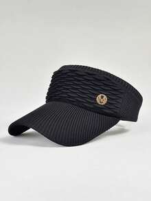1/2pcs Girls' Solid Color Elastic Sports Sun Hat, Quick-Dry Wide Brim Sun Hat Suitable For Sports, Camping, Cycling, Outdoor Daily Wear - Pleated Hollow Hat - View 20