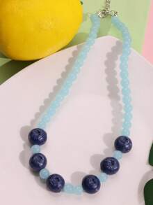 Cute INS Colorful Dopamine, Red & Green Apple Beaded Necklace, Fresh Fruit Minimalist Versatile Choker, Suitable For DIY And Gift To Friends, Spring/Summer - Multicolor - View 20