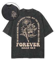 1 pieza Camiseta de manga corta de cuello redondo oversize unisex desgastada y lavada, 100% algodón pesado de 220g, diseñada por artistas Y2K estilo americano vintage, estampado gráfico de nombres de ciudades, ideal para uso diario, conciertos y festivales - Negro - Ver 6