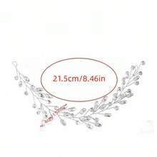 1pc Elegant Floral Iron Headband, Bridal Wedding Hair Accessory, Suitable For All Seasons,Festival,Party - Silver - View 6