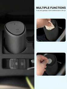 Multi-Function Car Trash Can, Silicone Cup Holder Trash Can With ABS Base, Removable And Washable Mini Storage Box Suitable For Keys, Coins, Phones, Non-Slip Dashboard Storage Box - A - View 6
